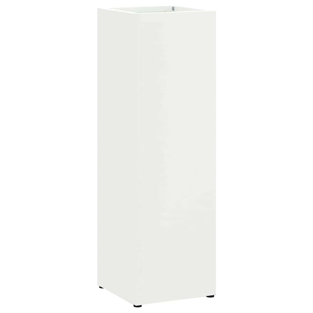 vidaXL Umbrella Stand with Storage White 15.5 x 15.5 x 49 cm Metal