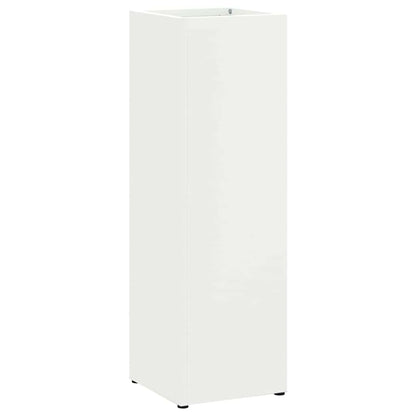 vidaXL Umbrella Stand with Storage White 15.5 x 15.5 x 49 cm Metal