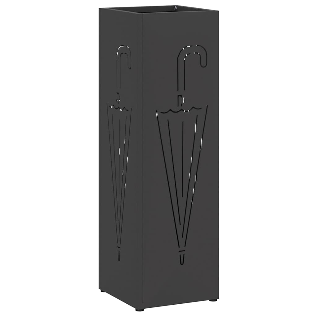 vidaXL Rain Umbrella Stand Black 15.5 x 15.5 x 49 cm Steel