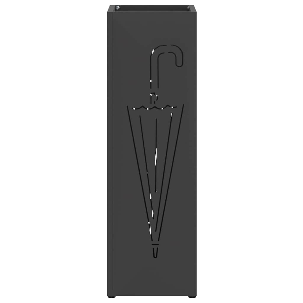 vidaXL Rain Umbrella Stand Black 15.5 x 15.5 x 49 cm Steel