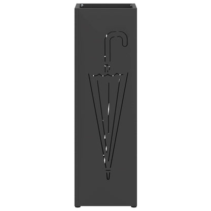 vidaXL Rain Umbrella Stand Black 15.5 x 15.5 x 49 cm Steel