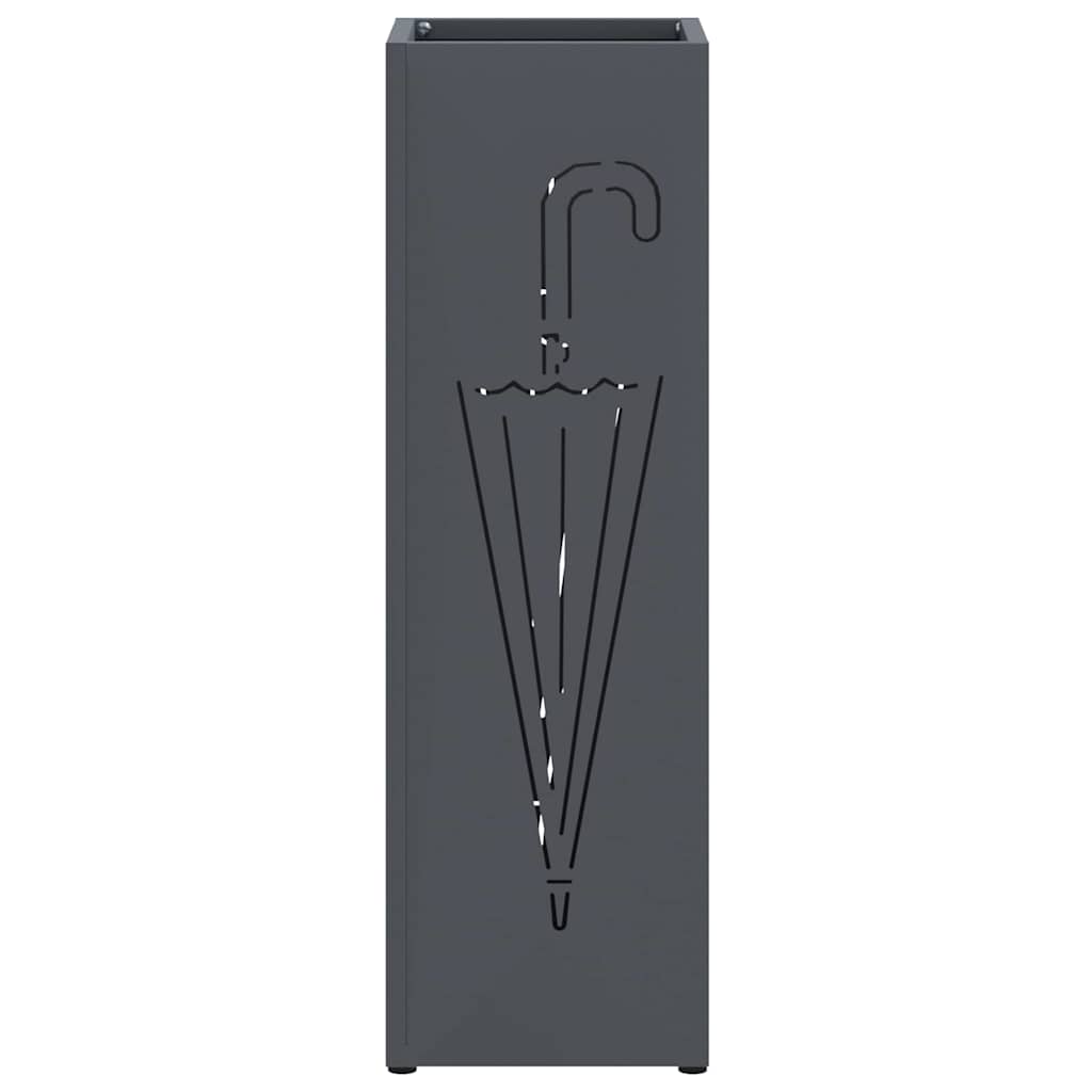 vidaXL Rain Umbrella Stand Anthracite 15.5 x 15.5 x 49 cm Steel