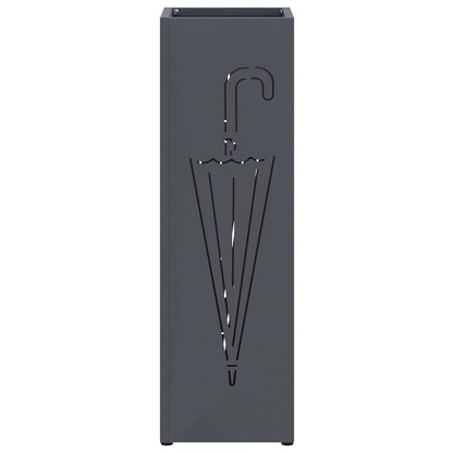 vidaXL Rain Umbrella Stand Anthracite 15.5 x 15.5 x 49 cm Steel
