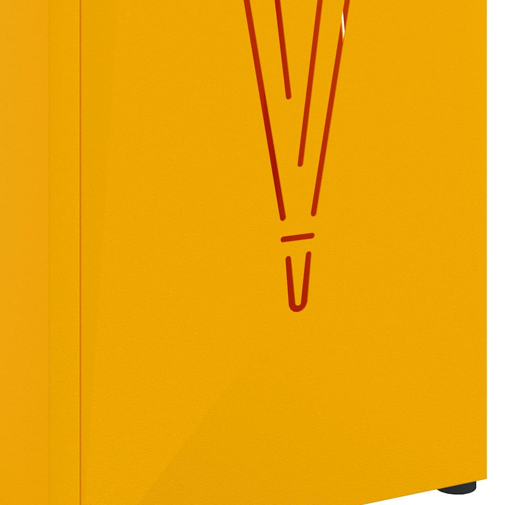 vidaXL Rain Umbrella Stand Mustard 15.5 x 15.5 x 49 cm Steel