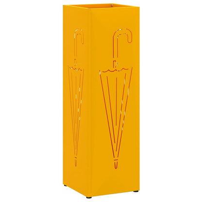vidaXL Rain Umbrella Stand Mustard 15.5 x 15.5 x 49 cm Steel