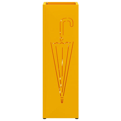 vidaXL Rain Umbrella Stand Mustard 15.5 x 15.5 x 49 cm Steel