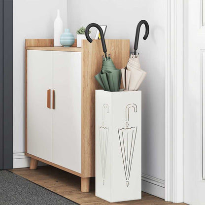 vidaXL Rain Umbrella Stand White 15.5 x 15.5 x 49 cm Steel