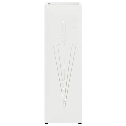 vidaXL Rain Umbrella Stand White 15.5 x 15.5 x 49 cm Steel