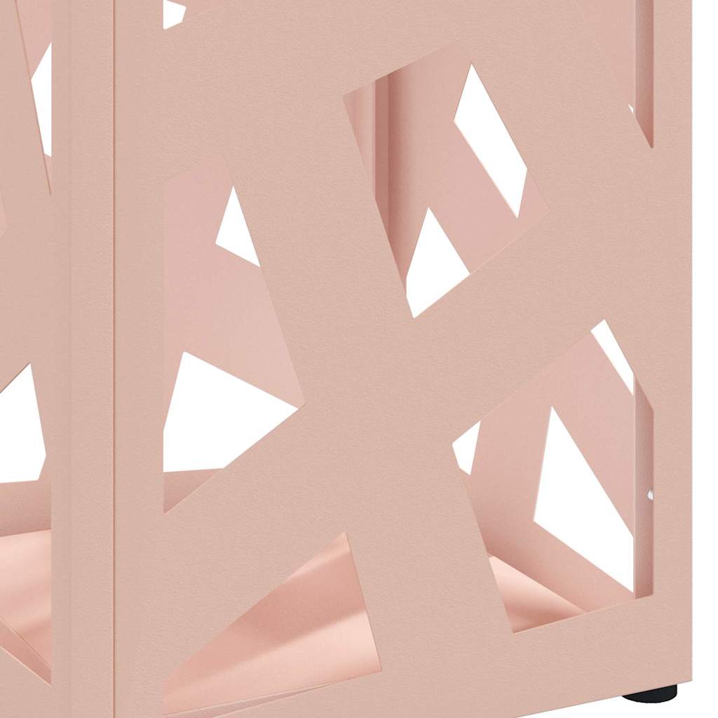 vidaXL Rain Umbrella Stand with Storage Pink 15.5 x 15.5 x 49 cm Steel