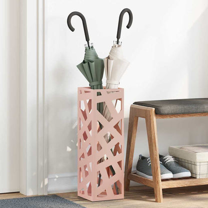 vidaXL Rain Umbrella Stand with Storage Pink 15.5 x 15.5 x 49 cm Steel