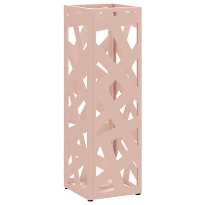 vidaXL Rain Umbrella Stand with Storage Pink 15.5 x 15.5 x 49 cm Steel