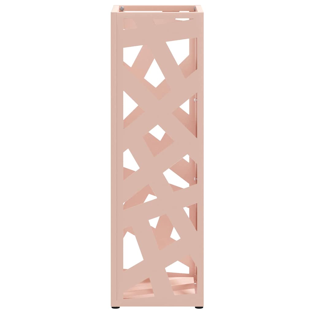 vidaXL Rain Umbrella Stand with Storage Pink 15.5 x 15.5 x 49 cm Steel