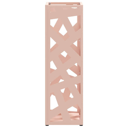 vidaXL Rain Umbrella Stand with Storage Pink 15.5 x 15.5 x 49 cm Steel