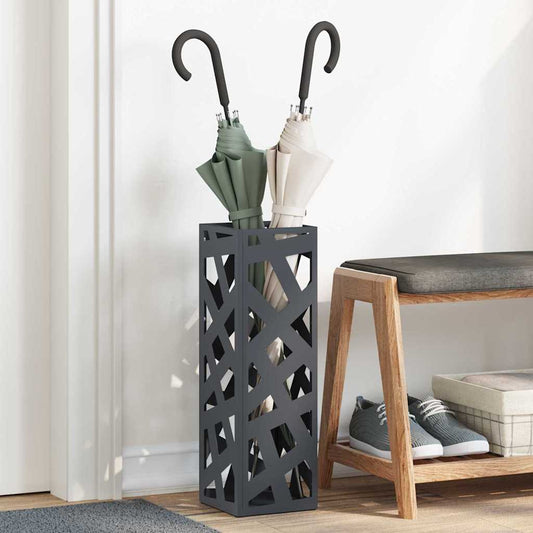 vidaXL Rain Umbrella Stand Anthracite 15.5 x 15.5 x 49 cm Steel
