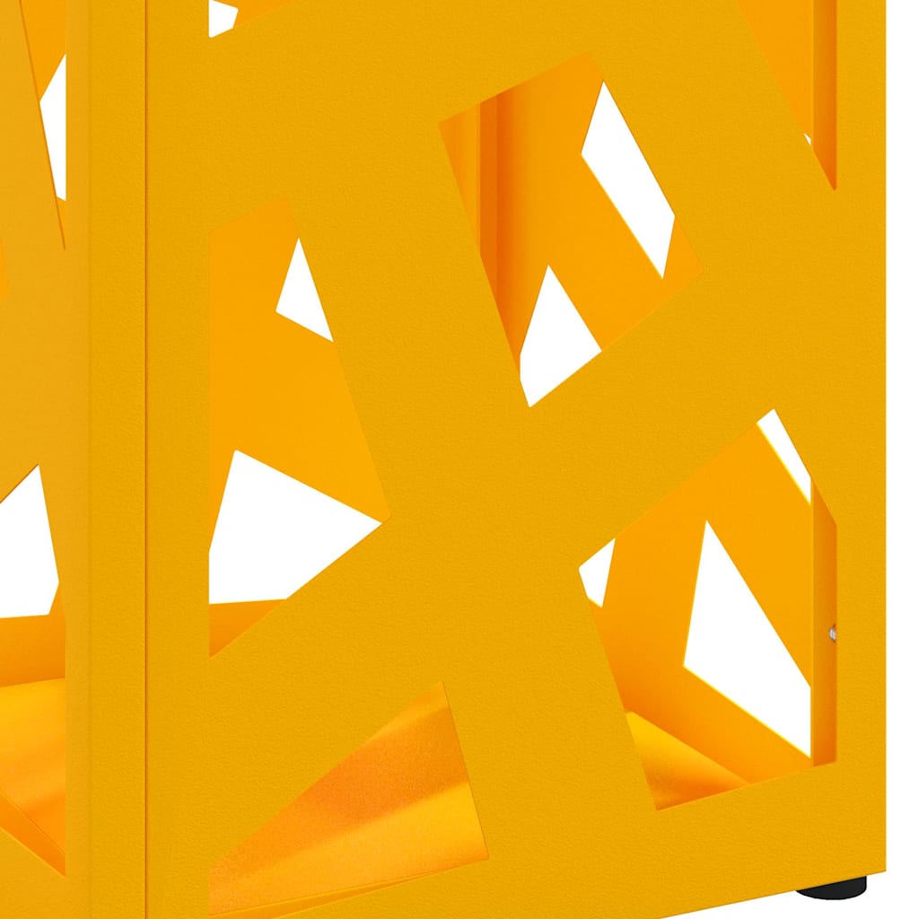 vidaXL Rain Umbrella Stand Mustard 15.5 x 15.5 x 49 cm Steel