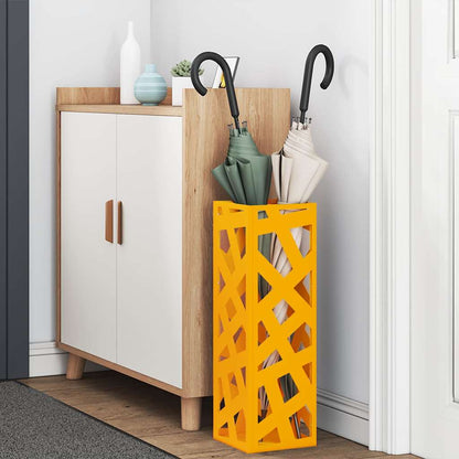 vidaXL Rain Umbrella Stand Mustard 15.5 x 15.5 x 49 cm Steel