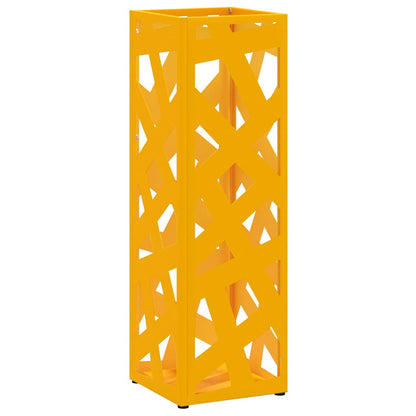 vidaXL Rain Umbrella Stand Mustard 15.5 x 15.5 x 49 cm Steel