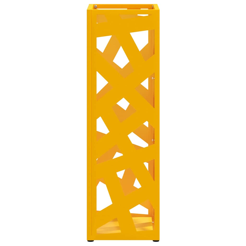 vidaXL Rain Umbrella Stand Mustard 15.5 x 15.5 x 49 cm Steel