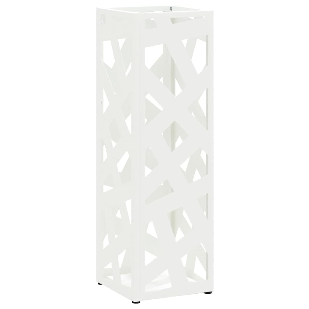 vidaXL Rain Umbrella Stand White 15.5 x 15.5 x 49 cm Steel