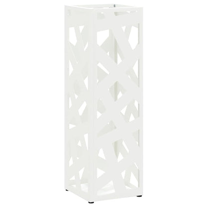 vidaXL Rain Umbrella Stand White 15.5 x 15.5 x 49 cm Steel