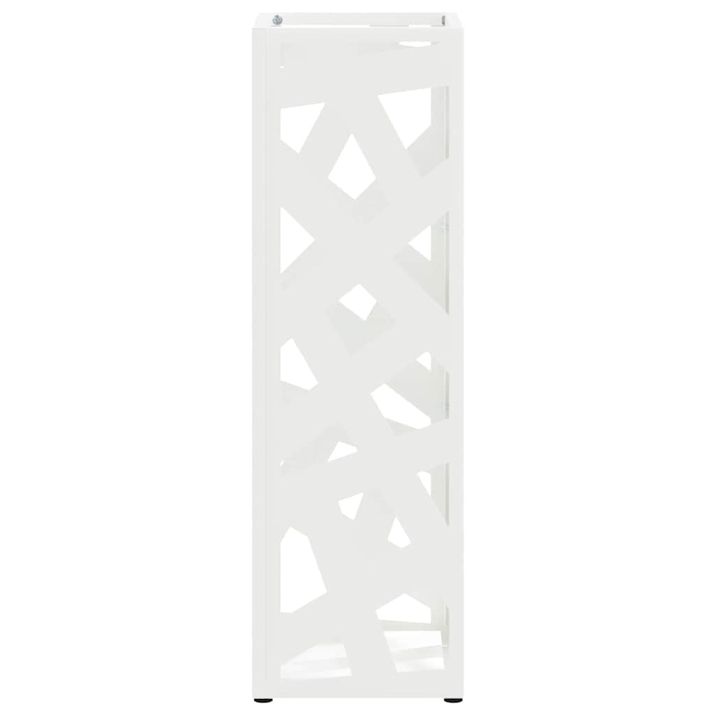 vidaXL Rain Umbrella Stand White 15.5 x 15.5 x 49 cm Steel