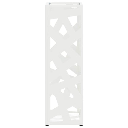 vidaXL Rain Umbrella Stand White 15.5 x 15.5 x 49 cm Steel