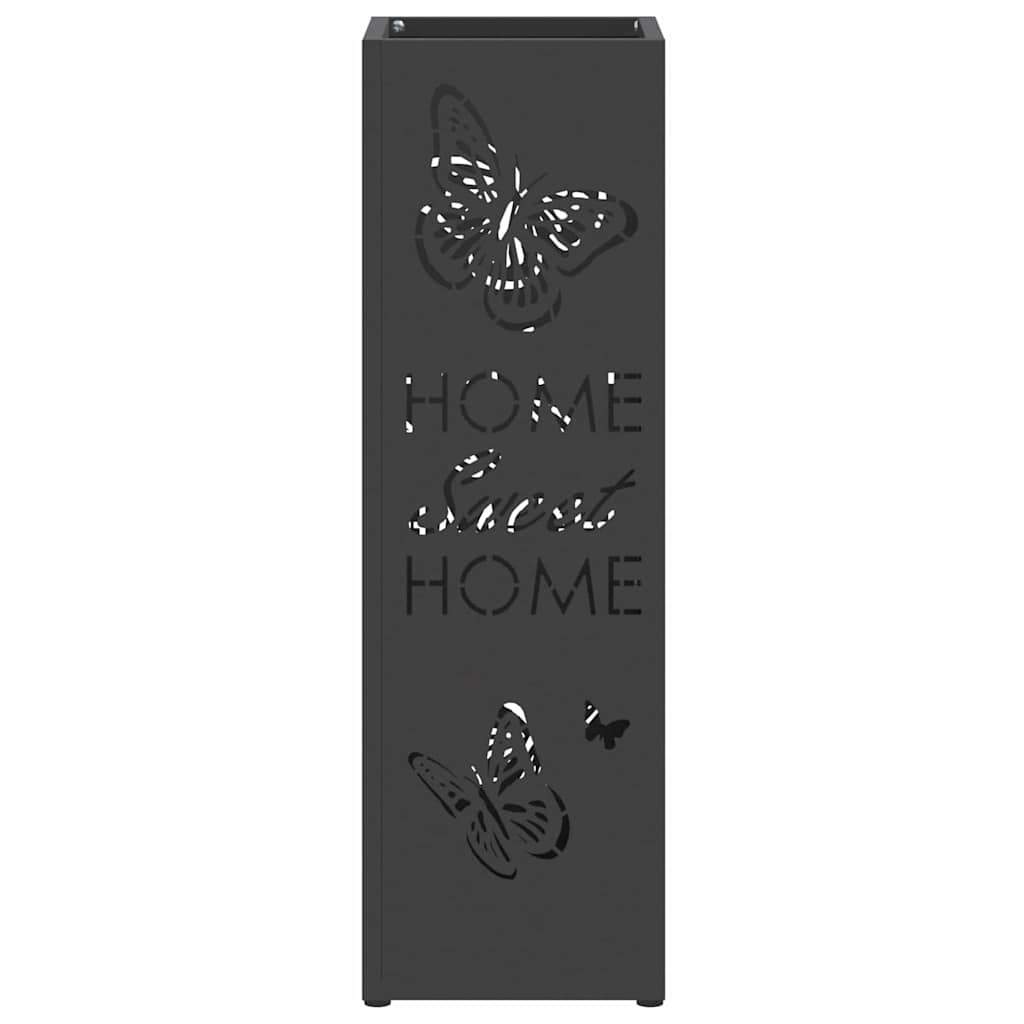vidaXL Rain Umbrella Stand Black 15.5 x 15.5 x 49 cm Steel