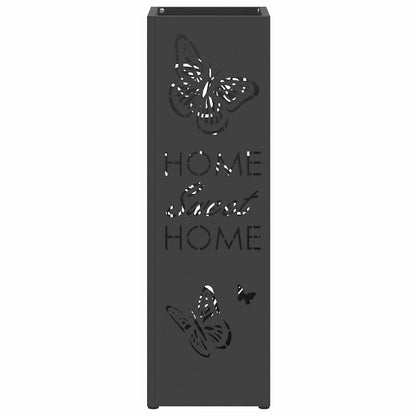 vidaXL Rain Umbrella Stand Black 15.5 x 15.5 x 49 cm Steel