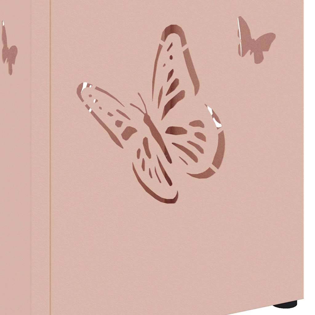 vidaXL Umbrella Stand with Storage Pink 15.5 x 15.5 x 49 cm Metal