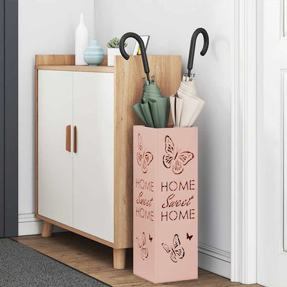 vidaXL Umbrella Stand with Storage Pink 15.5 x 15.5 x 49 cm Metal