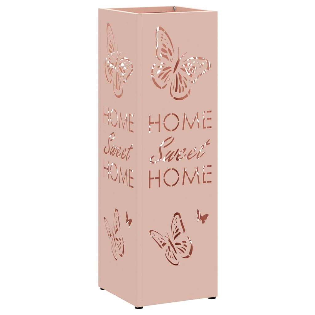 vidaXL Umbrella Stand with Storage Pink 15.5 x 15.5 x 49 cm Metal
