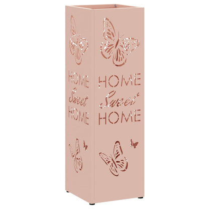 vidaXL Umbrella Stand with Storage Pink 15.5 x 15.5 x 49 cm Metal