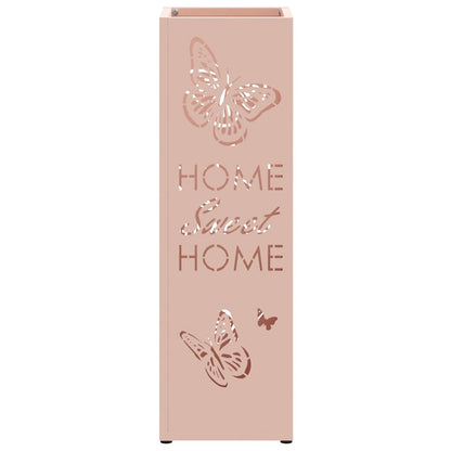 vidaXL Umbrella Stand with Storage Pink 15.5 x 15.5 x 49 cm Metal