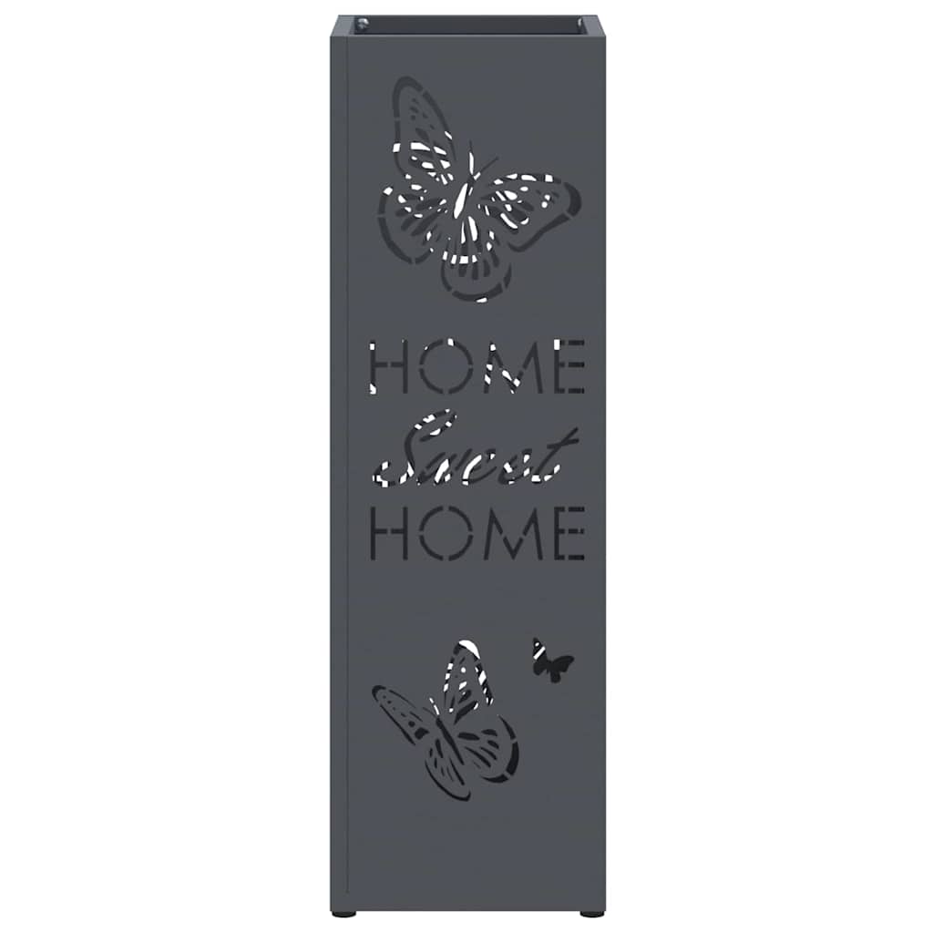 vidaXL Umbrella Stand Anthracite 15.5 x 15.5 x 49 cm Metal