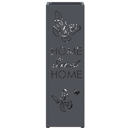 vidaXL Umbrella Stand Anthracite 15.5 x 15.5 x 49 cm Metal