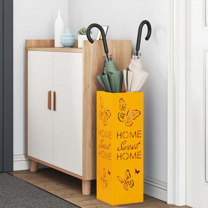 vidaXL Rain Umbrella Stand Mustard 15.5 x 15.5 x 49 cm Steel
