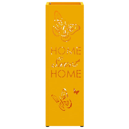 vidaXL Rain Umbrella Stand Mustard 15.5 x 15.5 x 49 cm Steel