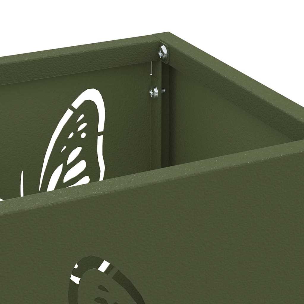 vidaXL Rain Umbrella Stand Olive 15.5 x 15.5 x 49 cm Steel