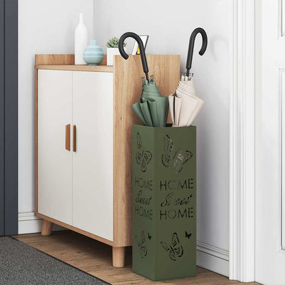 vidaXL Rain Umbrella Stand Olive 15.5 x 15.5 x 49 cm Steel