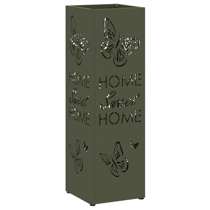 vidaXL Rain Umbrella Stand Olive 15.5 x 15.5 x 49 cm Steel