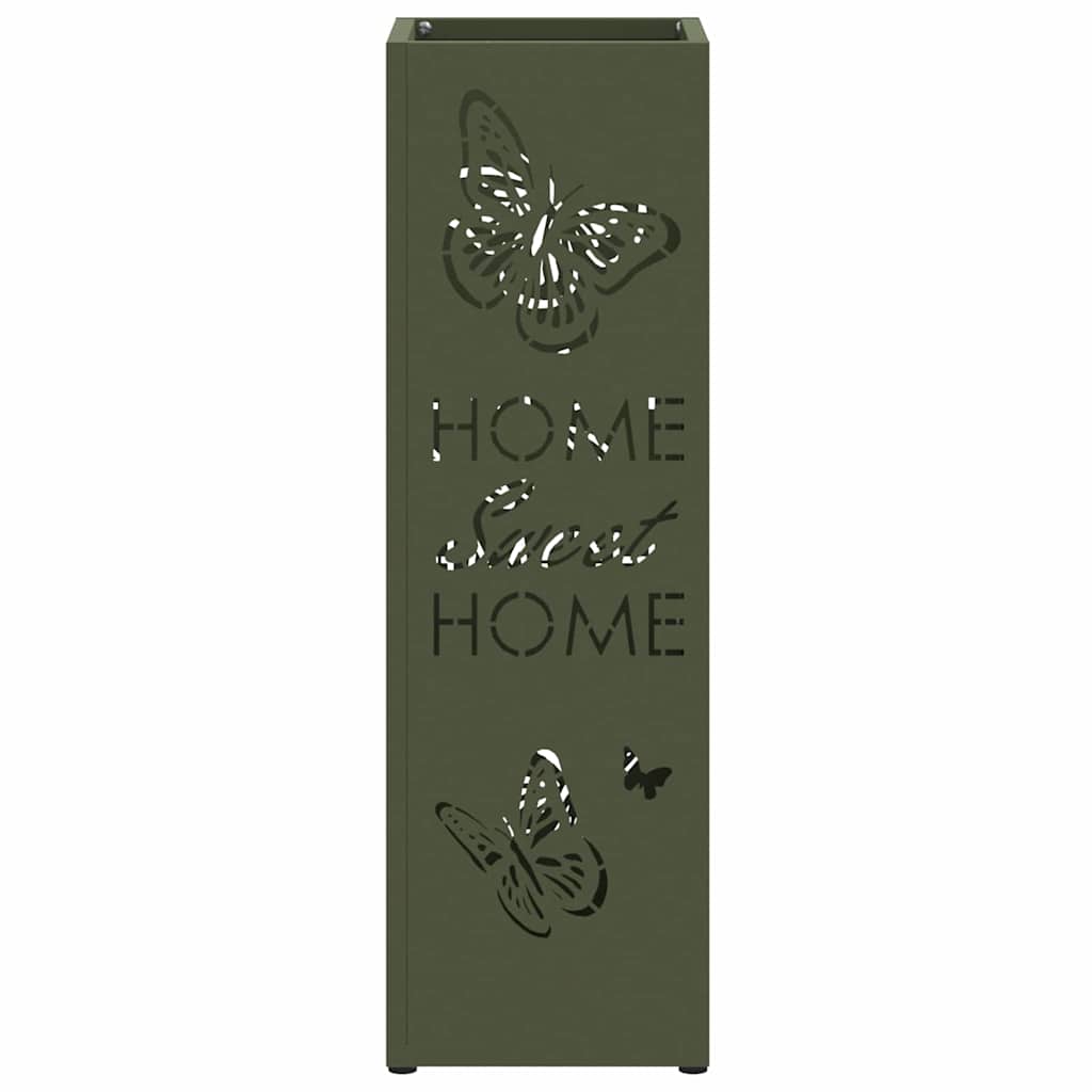 vidaXL Rain Umbrella Stand Olive 15.5 x 15.5 x 49 cm Steel