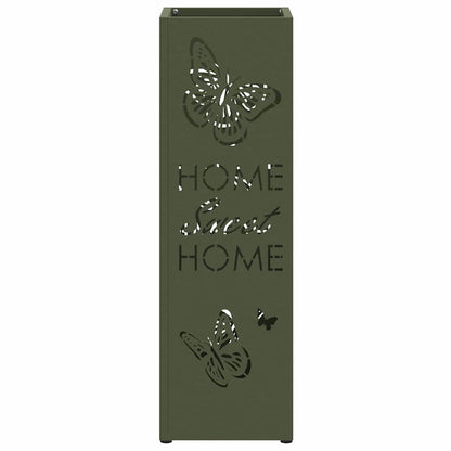 vidaXL Rain Umbrella Stand Olive 15.5 x 15.5 x 49 cm Steel