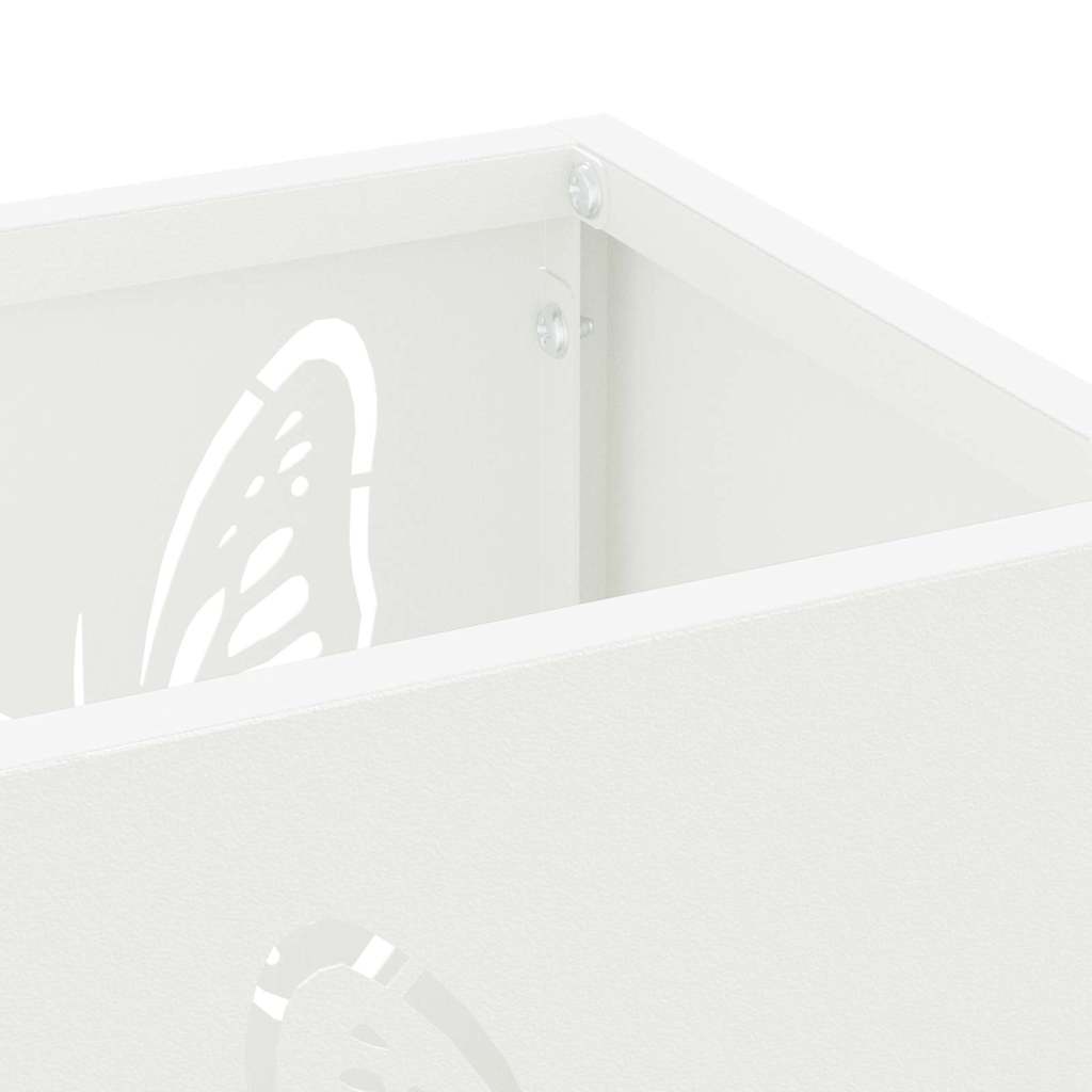 vidaXL Rain Umbrella Stand White 15.5 x 15.5 x 49 cm Steel