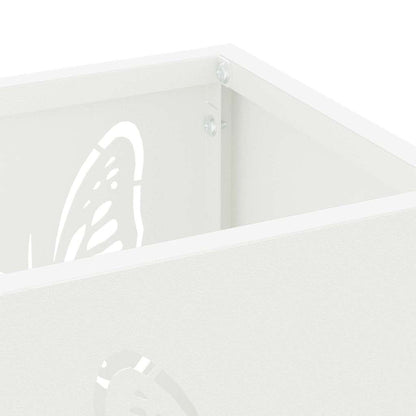vidaXL Rain Umbrella Stand White 15.5 x 15.5 x 49 cm Steel