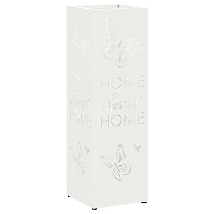 vidaXL Rain Umbrella Stand White 15.5 x 15.5 x 49 cm Steel