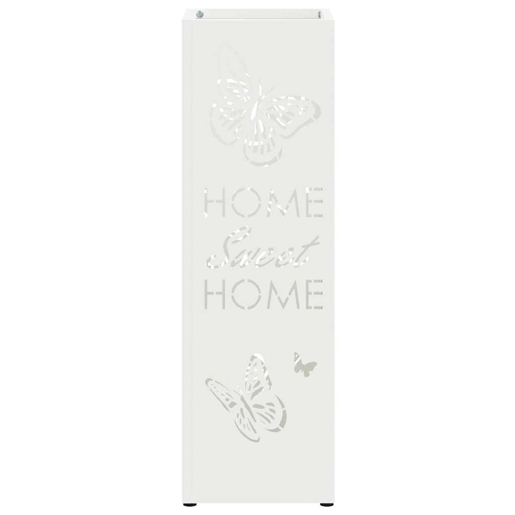 vidaXL Rain Umbrella Stand White 15.5 x 15.5 x 49 cm Steel