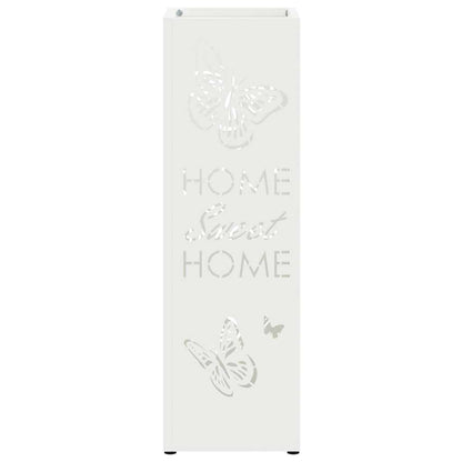 vidaXL Rain Umbrella Stand White 15.5 x 15.5 x 49 cm Steel