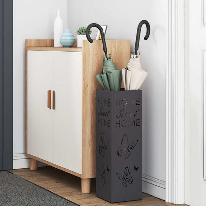 vidaXL Rain Umbrella Stand Black 15.5 x 15.5 x 49 cm Steel