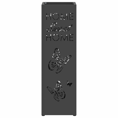 vidaXL Rain Umbrella Stand Black 15.5 x 15.5 x 49 cm Steel