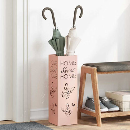 vidaXL Umbrella Stand with Storage Pink 15.5 x 15.5 x 49 cm Metal